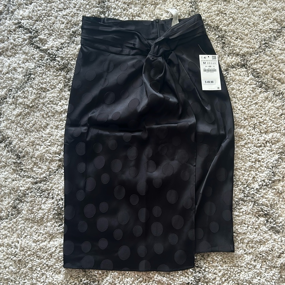 Zara black polka dot skirt